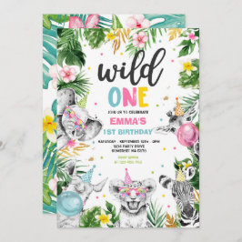 Wild One Birthday Gold Safari Oerwoud Animals Part Kaart