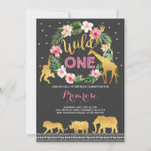 Wild One Birthday Invitation Oerwoud Animals Party Kaart (Voorkant)