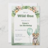 Wild One Birthday Invitation • Safari Jungle Party Kaart (Voorkant)