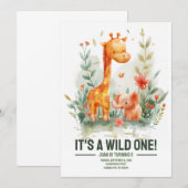 Wild One Birthday Invite Kaart (Voorkant / Achterkant)