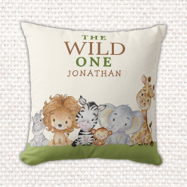 Wild One Birthday Jungle Animals Kussen