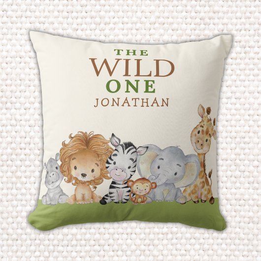 Wild One Birthday Jungle Animals Kussen