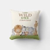 Wild One Birthday Jungle Animals Kussen (Voorkant)