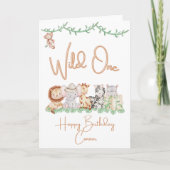Wild One Birthday Kaart | 1e verjaardag (Voorkant)