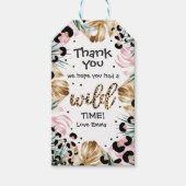 Wild One Birthday Leopard Print Safari Party Favor Cadeaulabel (Voorkant)