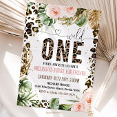 Wild One Birthday Leopard Print Wild Oerwoud Party Kaart
