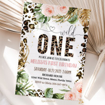 Wild One Birthday Leopard Print Wild Oerwoud Party