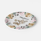 Wild One Birthday Leopard Print Wild Oerwoud Party Papieren Bordje (Gekanteld)