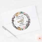Wild One Birthday Leopard Print Wild Oerwoud Party Ronde Sticker (Envelop)