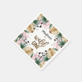 Wild One Birthday Leopard Print Wild Oerwoud Party Servet (Hoek)