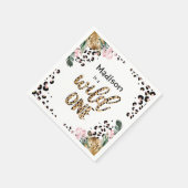 Wild One Birthday Leopard Print Wild Oerwoud Party Servet (Hoek)