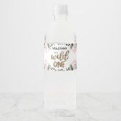 Wild One Birthday Leopard Print Wild Oerwoud Party Waterfles Etiket (Voorkant)