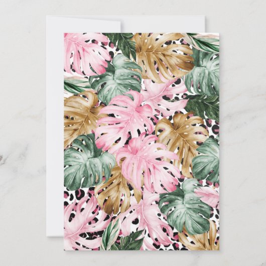 Wild One Birthday Leopard Safari Oerwoud Birthday Kaart (Achterkant)