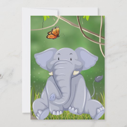 Wild One Birthday Oerwoud Animals Party Kaart (Achterkant)