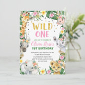 Wild One Birthday Oerwoud Safari Kaart (Staand voorkant)