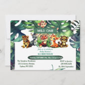 Wild One Birthday Oerwoud Safari Tropical Canopy Kaart (Voorkant)