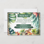 Wild One Birthday Oerwoud Safari Tropisch groen Bedankkaart (Voorkant)