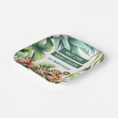 Wild One Birthday Oerwoud Safari Tropisch groen Papieren Bordje (Gebogen)