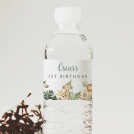 Wild One Birthday Party Decor Safari Animal Oerwou Waterfles Etiket