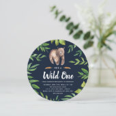 Wild One Birthday Party Invitation | Cirkel Kaart (Staand voorkant)