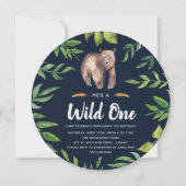 Wild One Birthday Party Invitation | Cirkel Kaart (Voorkant)
