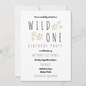 Wild One Birthday Party Invitation Kaart (Voorkant)