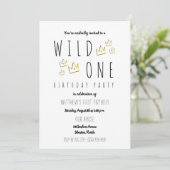 Wild One Birthday Party Invitation Kaart (Staand voorkant)