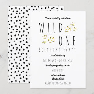 Wild One Birthday Party Invitation Kaart