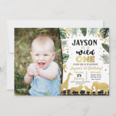 Wild One Birthday Party Invitations Kaart (Voorkant)