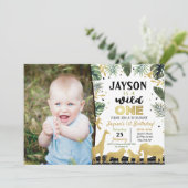 Wild One Birthday Party Invitations Kaart (Staand voorkant)