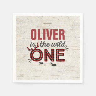 Wild One Birthday Party Napkin Lumberjack Wild One Servetten