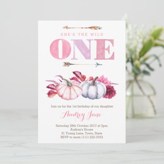 Wild ONE Birthday Party-thema, Herfst 1 Birthday Kaart (Staand voorkant)