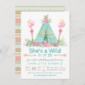Wild One Birthday Party Tipi Eerste Verjaardag Kaart (Voorkant / Achterkant)