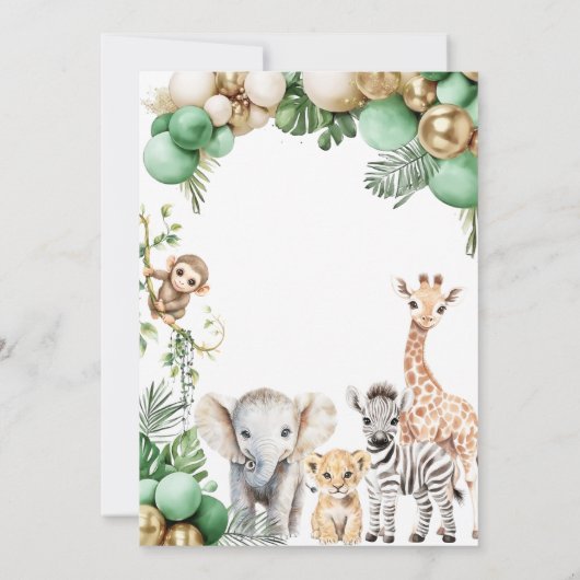 Wild One Birthday Safari Dierenfoto Kaart (Achterkant)