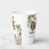 Wild One Birthday Safari Dierenfoto Papieren Bekers (Links)