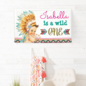 Wild One Birthday Tribal Banner 1e verjaardag (Insitu)