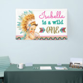 Wild One Birthday Tribal Banner 1e verjaardag (Beurs)