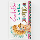 Wild One Birthday Tribal Banner 1e verjaardag (Verticaal)