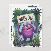 Wild One Birthday Uitnodiging (Voorkant / Achterkant)