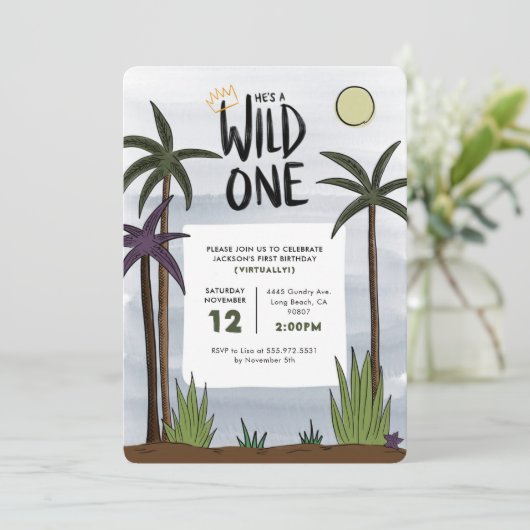 Wild One Birthday Uitnodiging (Staand voorkant)