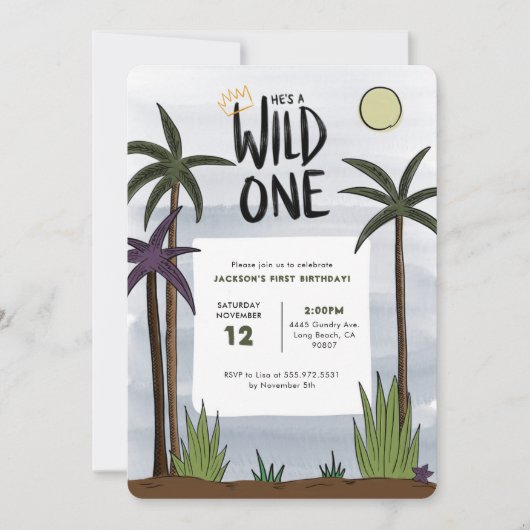 Wild One Birthday Uitnodiging (Voorkant)