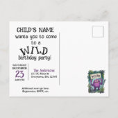 Wild One Birthday Uitnodiging Briefkaart (Achterkant)