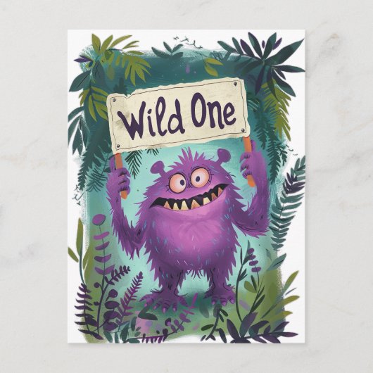 Wild One Birthday Uitnodiging Briefkaart (Voorkant)