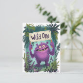Wild One Birthday Uitnodiging Briefkaart (Staand voorkant)