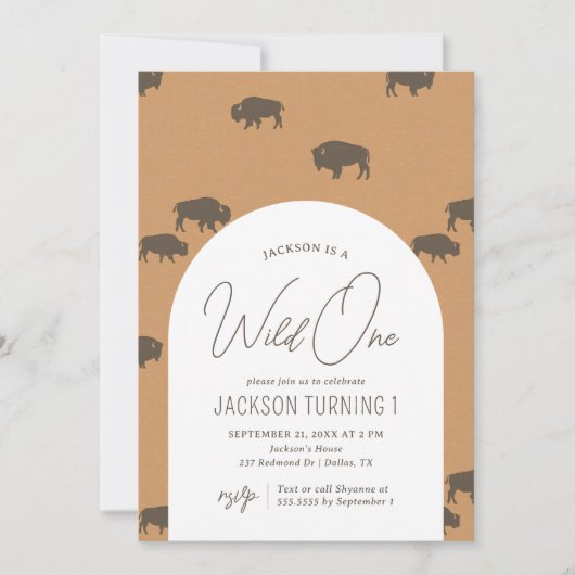 Wild One Bizon Verjaardag Kaart (Voorkant)