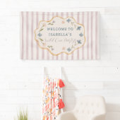 Wild One Bloem Boho Meisje Verjaardagsbanner Spandoek (Insitu)