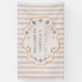 Wild One Bloem Boho Meisje Verjaardagsbanner Spandoek (Verticaal)