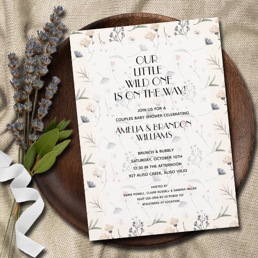 Wild One Bloemneutraal Baby shower Kaart