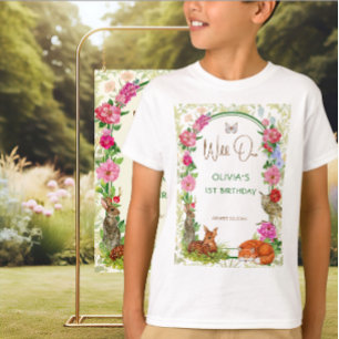 Wild One Bloemrijke Bosvrienden Verjaardag T-shirt