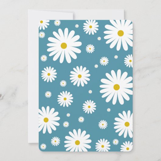 Wild ONE Blue Daisy Bloemenmeisje Verjaardag Kaart (Achterkant)